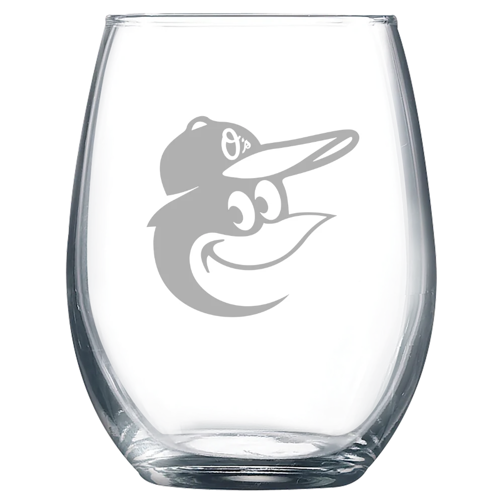 Baltimore Orioles Polar Camel 9 oz. Stemless Wine Glass