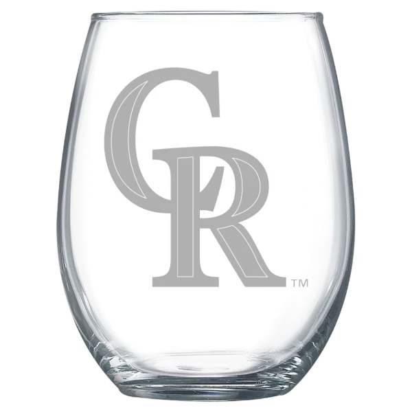 Colorado Rockies Polar Camel 15 oz. Stemless Wine Glass