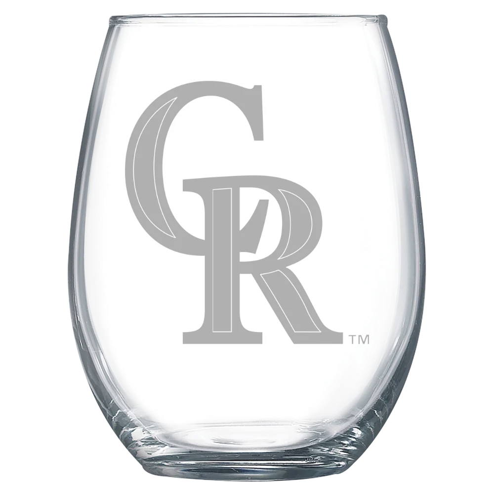 Colorado Rockies Polar Camel 15 oz. Stemless Wine Glass