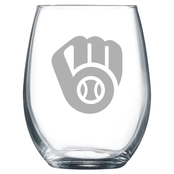 Milwaukee Brewers Polar Camel 9 oz. Stemless Wine Glass