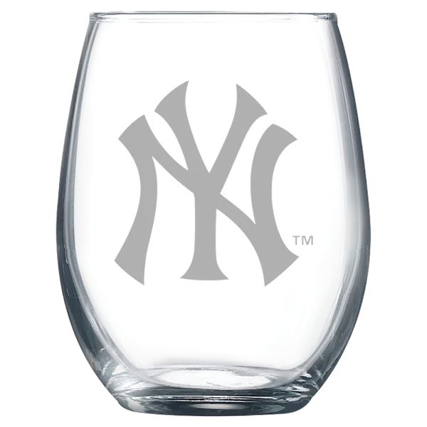New York Yankees Polar Camel 9 oz. Stemless Wine Glass