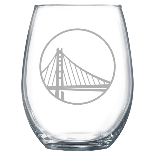 Golden State Warriors Polar Camel 15 oz. Stemless Wine Glass