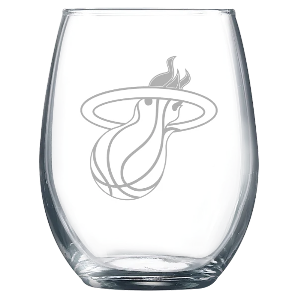 Miami Heat Polar Camel 9 oz. Stemless Wine Glass