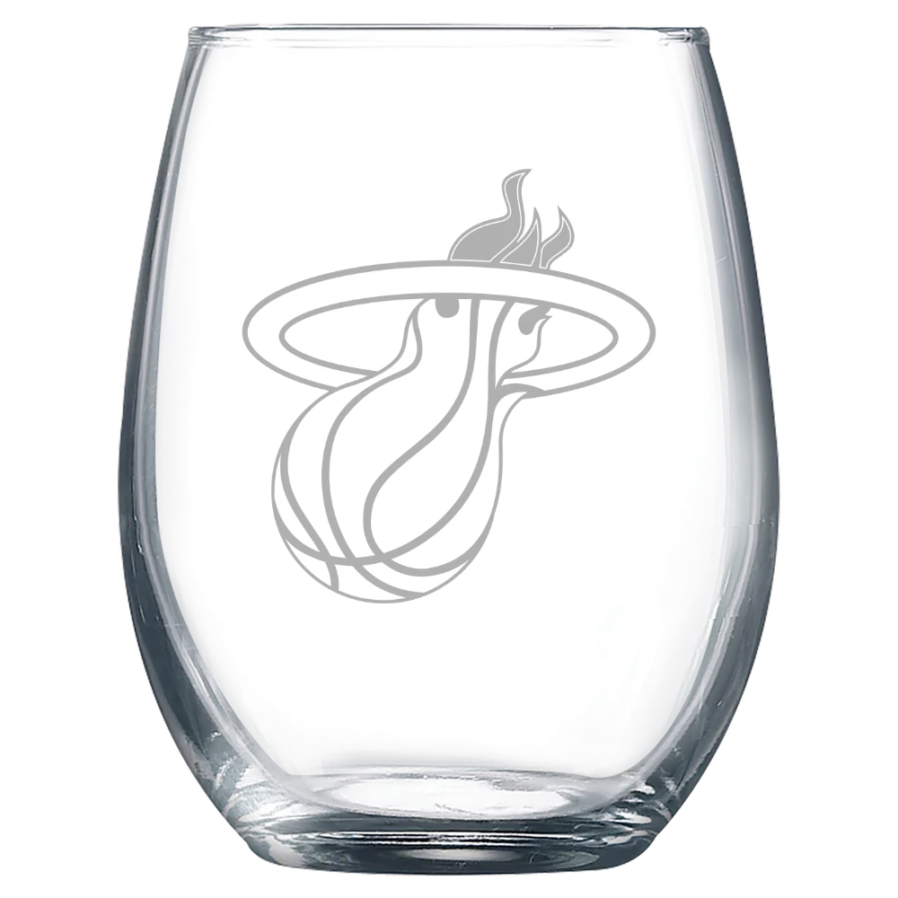 Miami Heat Polar Camel 9 oz. Stemless Wine Glass