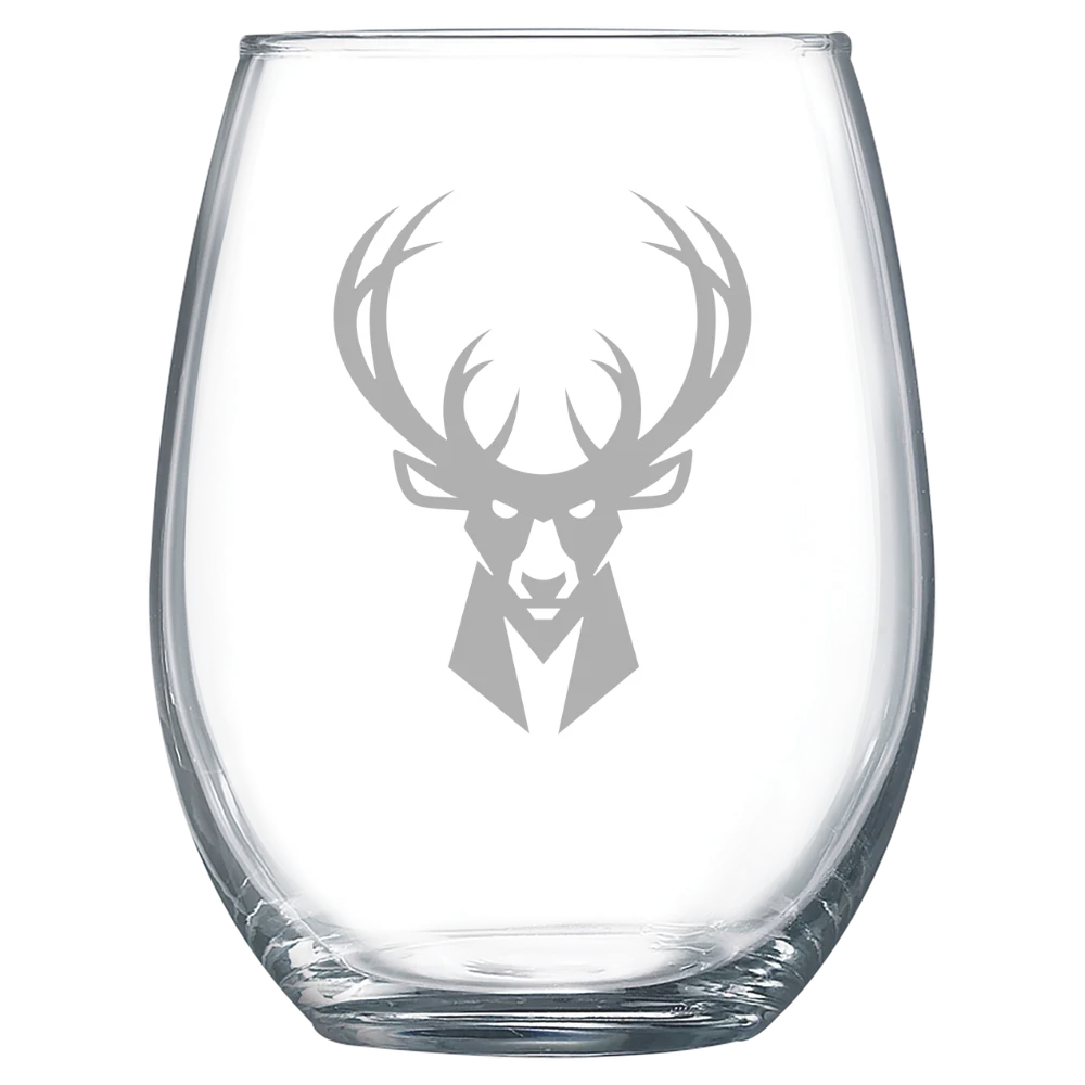 Milwaukee Bucks Polar Camel 15 oz. Stemless Wine Glass