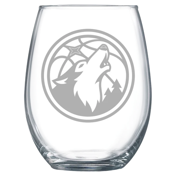 Minnesota Timberwolves Polar Camel 15 oz. Stemless Wine Glass