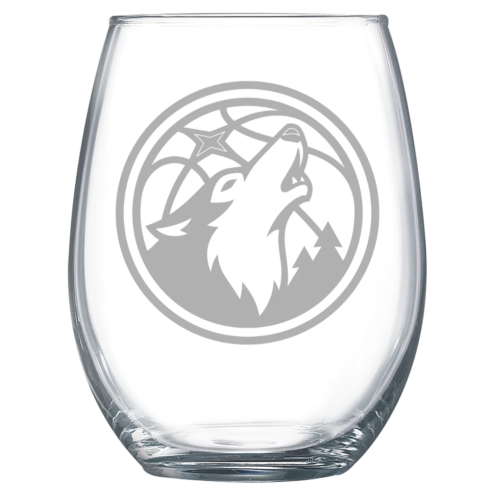 Minnesota Timberwolves Polar Camel 15 oz. Stemless Wine Glass