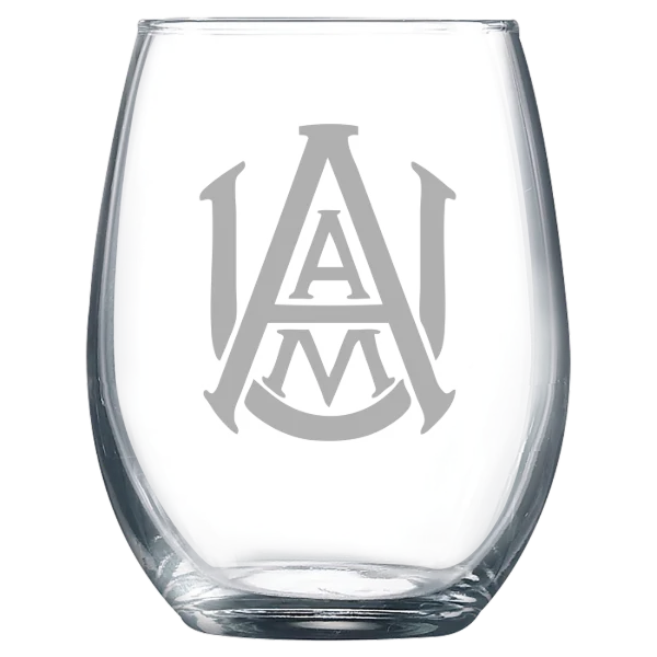 Alabama A&M University Polar Camel 9 oz. Stemless Wine Glass