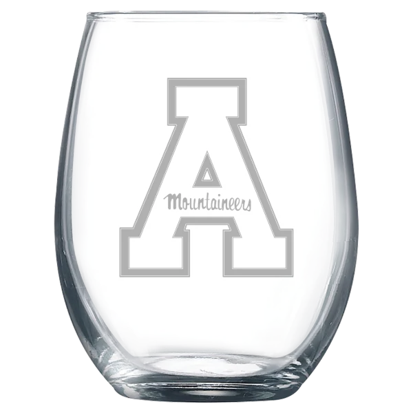 Appalachian State University Polar Camel 9 oz. Stemless Wine Glass
