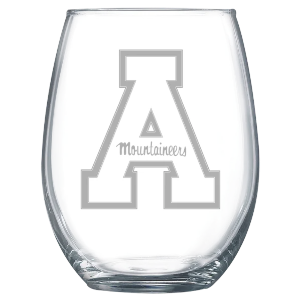 Appalachian State University Polar Camel 15 oz. Stemless Wine Glass
