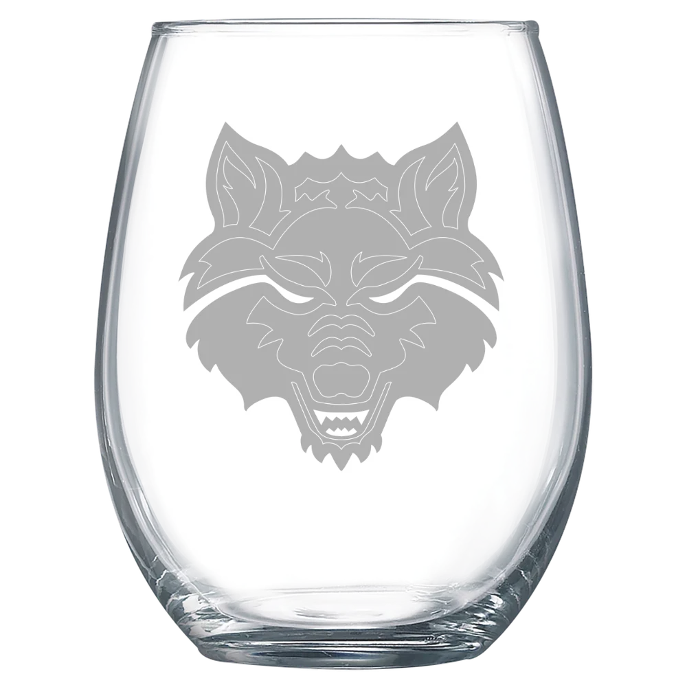 Arkansas State University Polar Camel 15 oz. Stemless Wine Glass