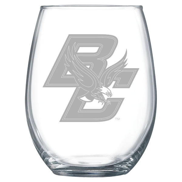 Boston College Polar Camel 15 oz. Stemless Wine Glass