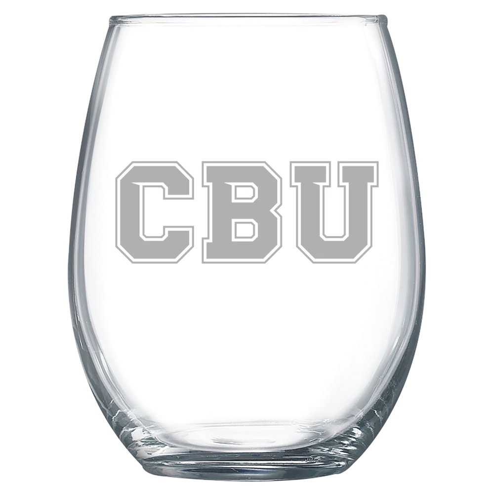 California Baptist University Polar Camel 15 oz. Stemless Wine Glass