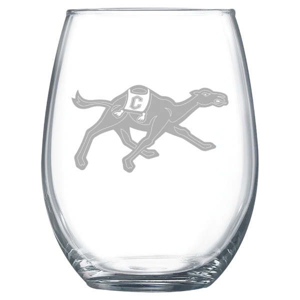 Campbell University Polar Camel 15 oz. Stemless Wine Glass