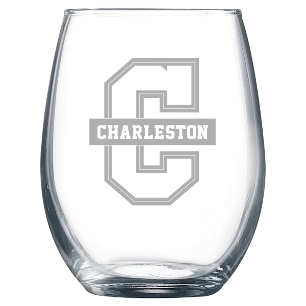 College of Charleston (South Carolina) Polar Camel 9 oz. Stemless Wine Glass