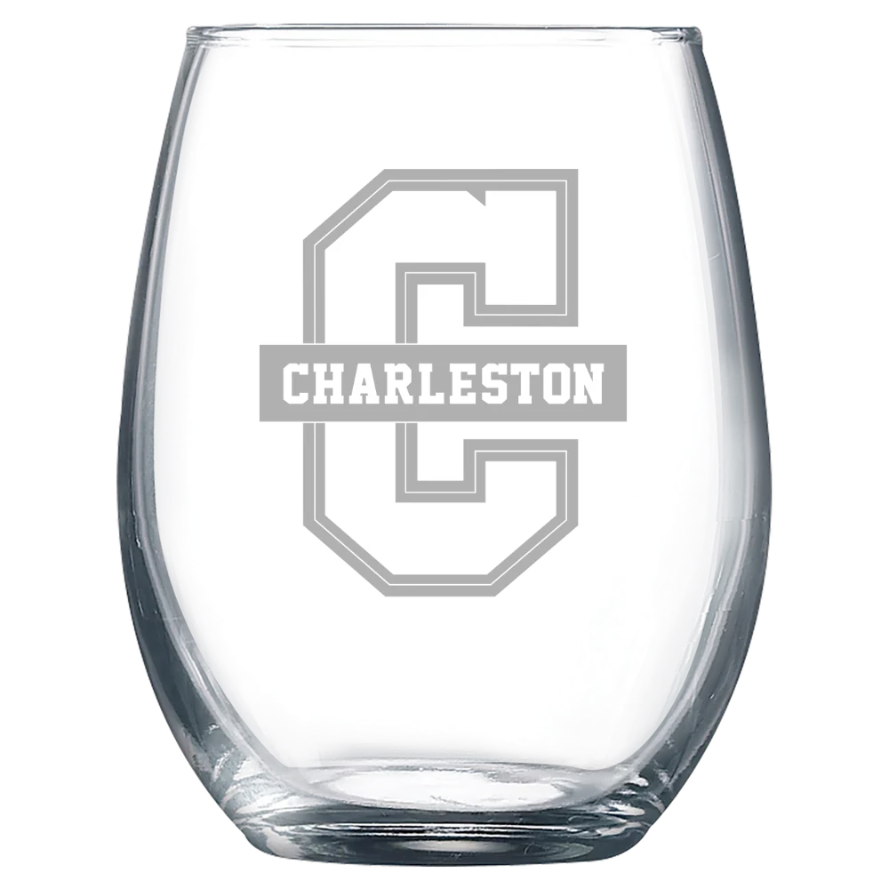 College of Charleston (South Carolina) Polar Camel 9 oz. Stemless Wine Glass
