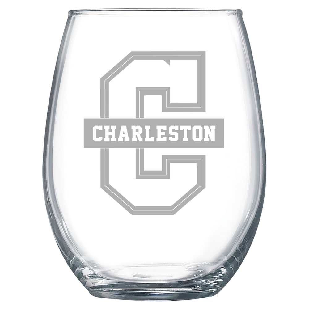College of Charleston (South Carolina) Polar Camel 15 oz. Stemless Wine Glass