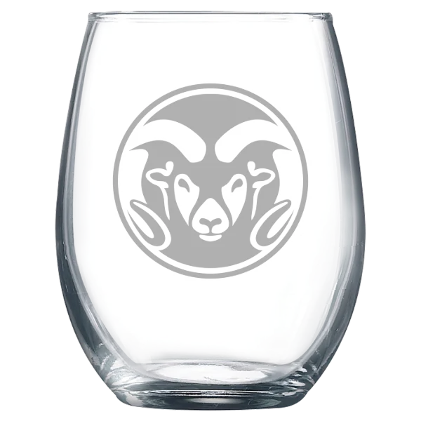 Colorado State University Polar Camel 9 oz. Stemless Wine Glass
