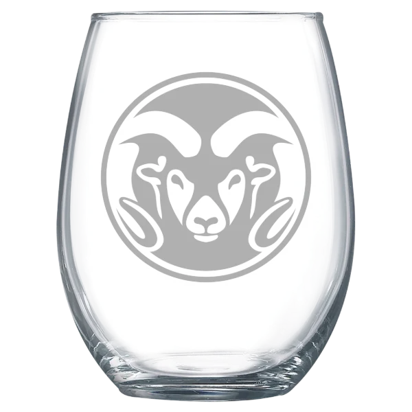 Colorado State University Polar Camel 15 oz. Stemless Wine Glass