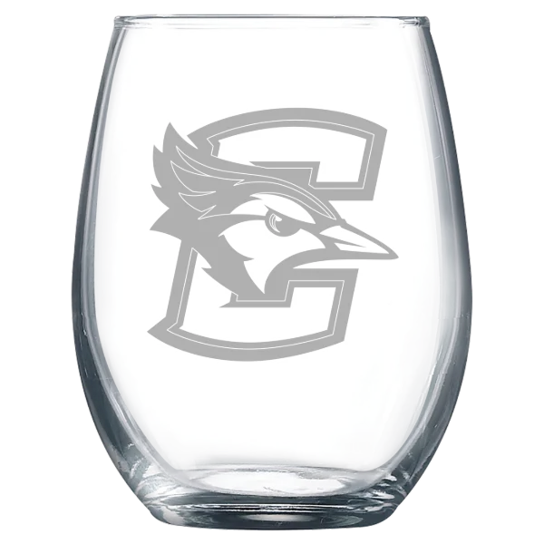 Creighton University Polar Camel 9 oz. Stemless Wine Glass