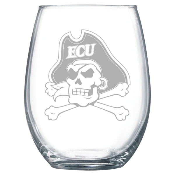 East Carolina University Polar Camel 15 oz. Stemless Wine Glass