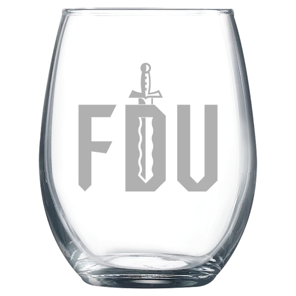 Fairleigh Dickinson University, Metropolitan Campus Polar Camel 9 oz. Stemless Wine Glass