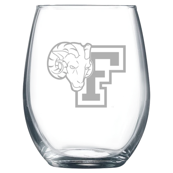 Fordham University Polar Camel 9 oz. Stemless Wine Glass