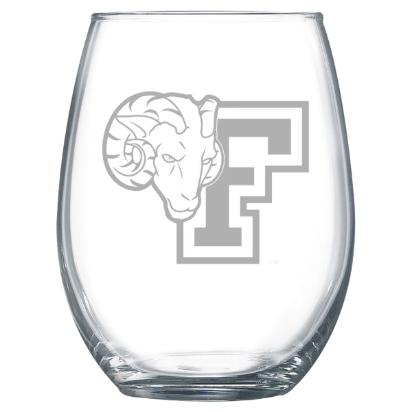 Fordham University Polar Camel 15 oz. Stemless Wine Glass