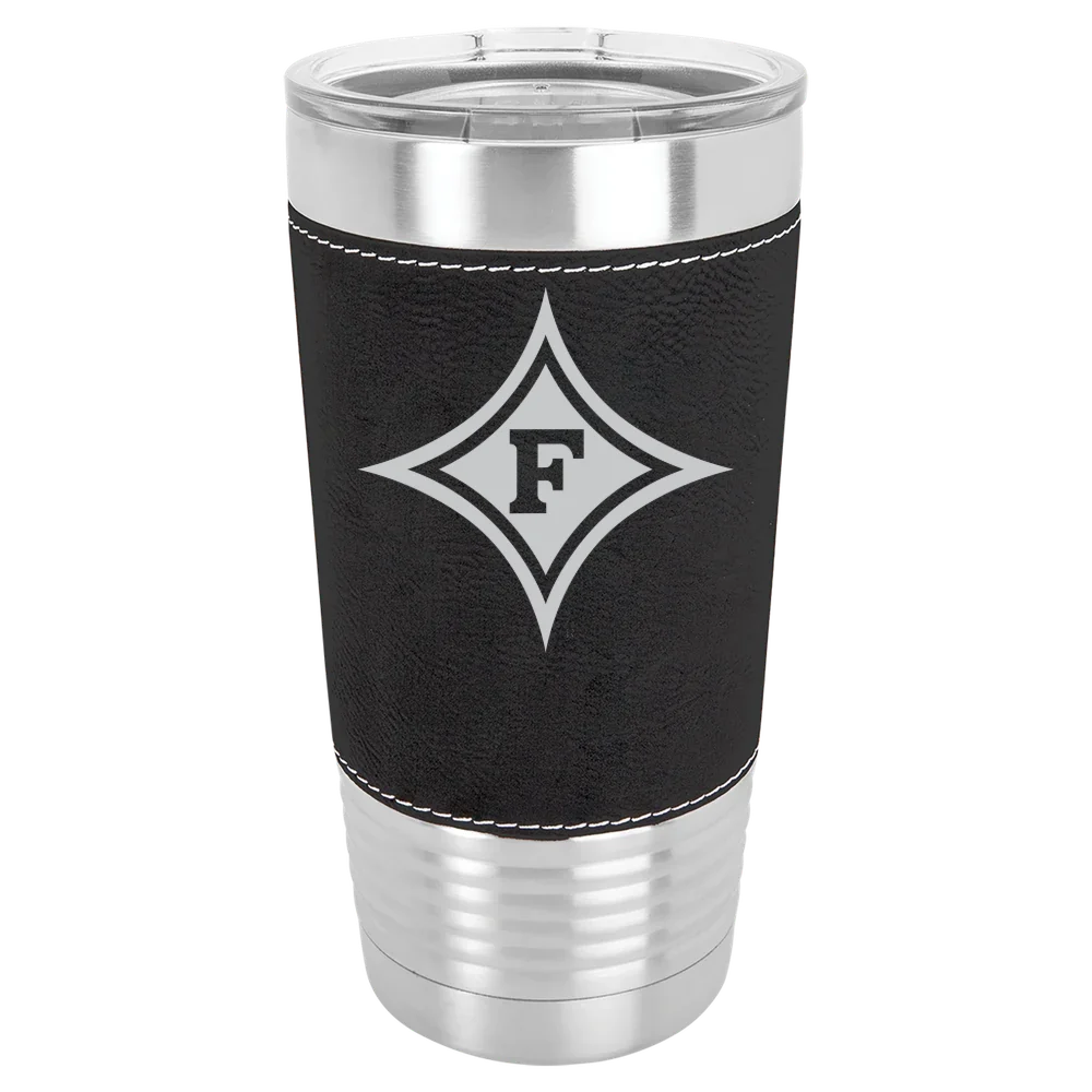 Furman University Polar Camel 20 oz. Leatherette Grip Tumbler with Standard Lid