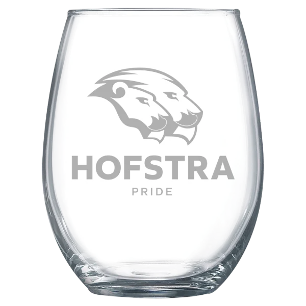Hofstra University Polar Camel 15 oz. Stemless Wine Glass