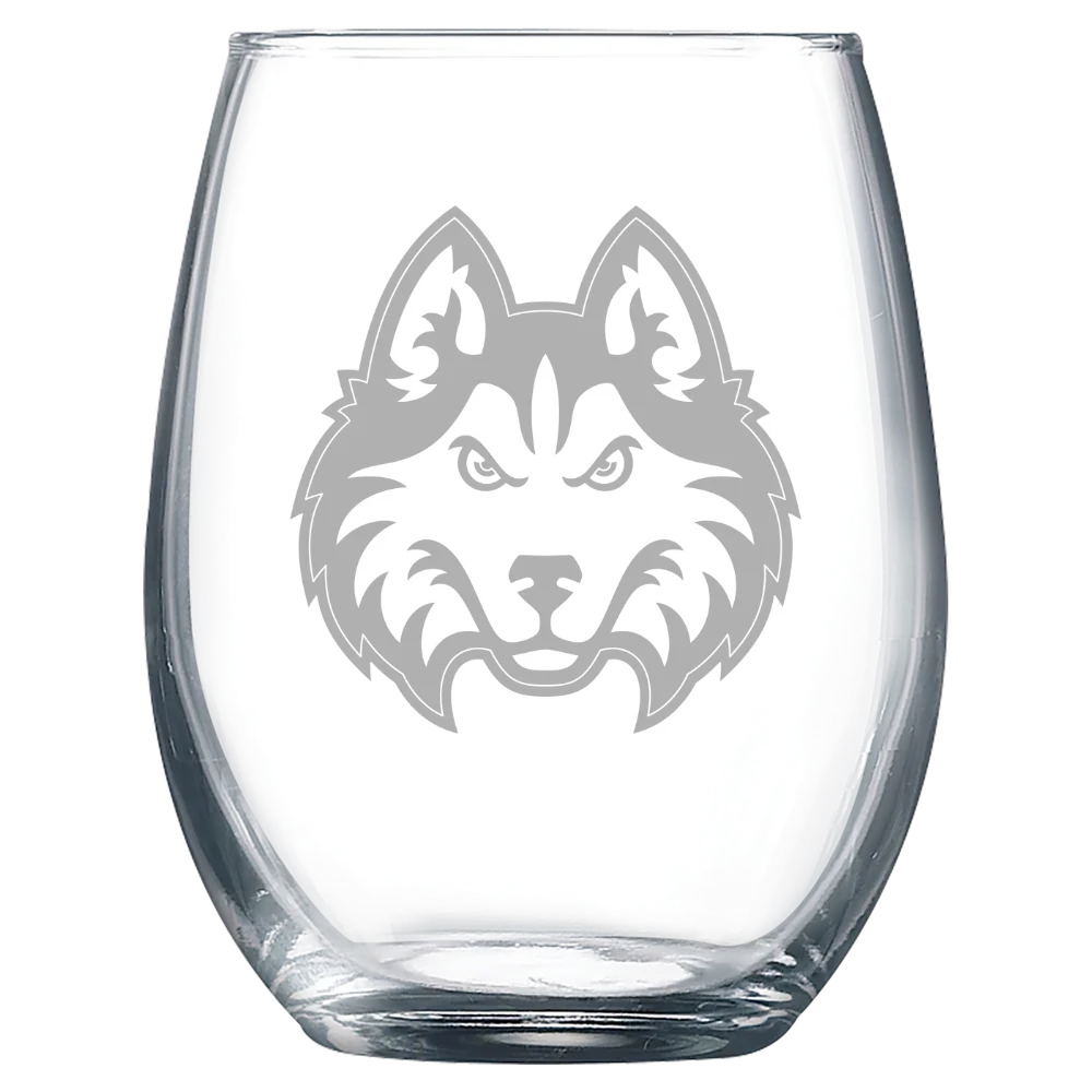 Houston Christian University Polar Camel 9 oz. Stemless Wine Glass