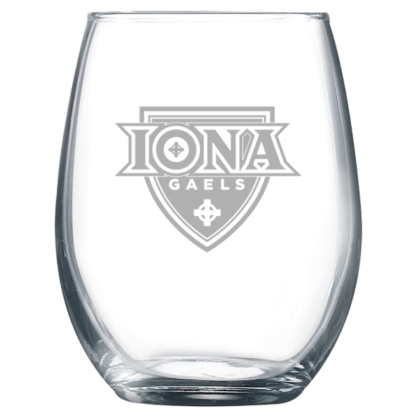 Iona University Polar Camel 9 oz. Stemless Wine Glass