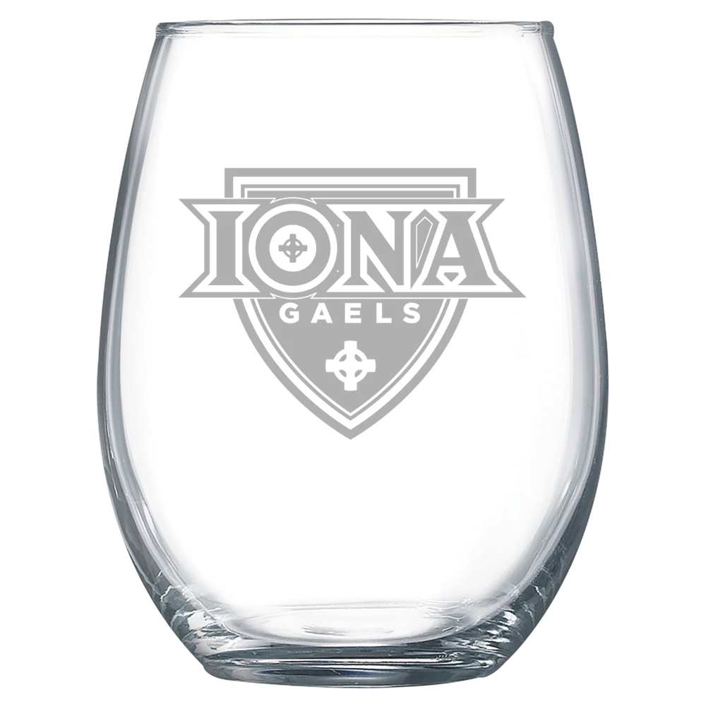 Iona University Polar Camel 15 oz. Stemless Wine Glass
