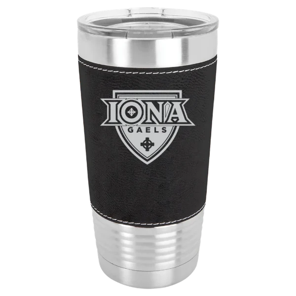 Iona University Polar Camel 20 oz. Leatherette Grip Tumbler with Standard Lid