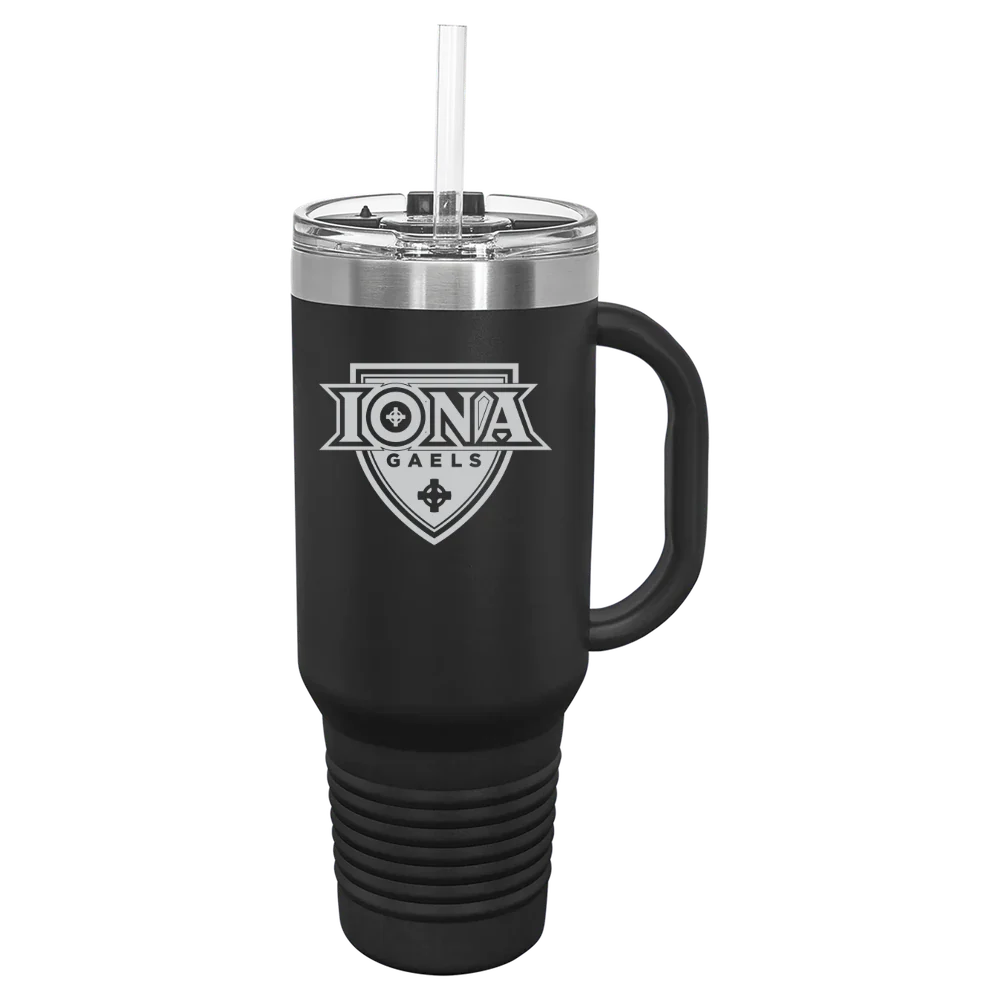 Iona University Polar Camel 40 oz. Travel Mug with Snap Lid & Straw