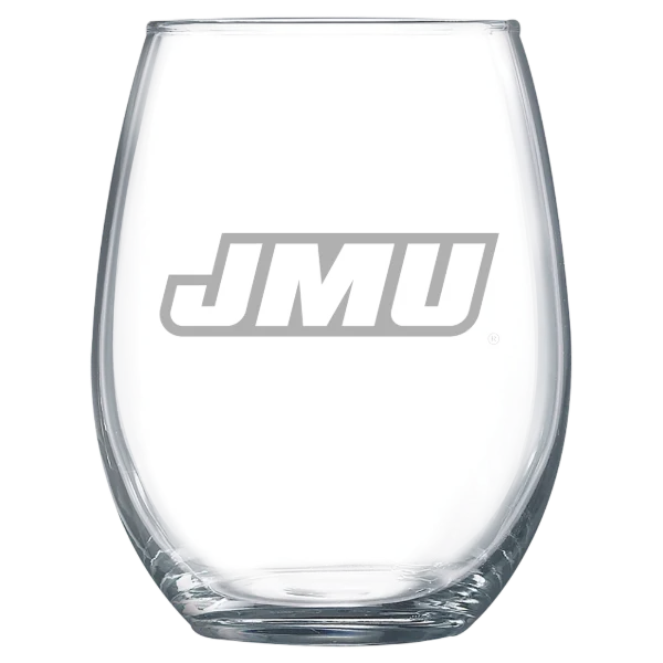 James Madison University Polar Camel 15 oz. Stemless Wine Glass