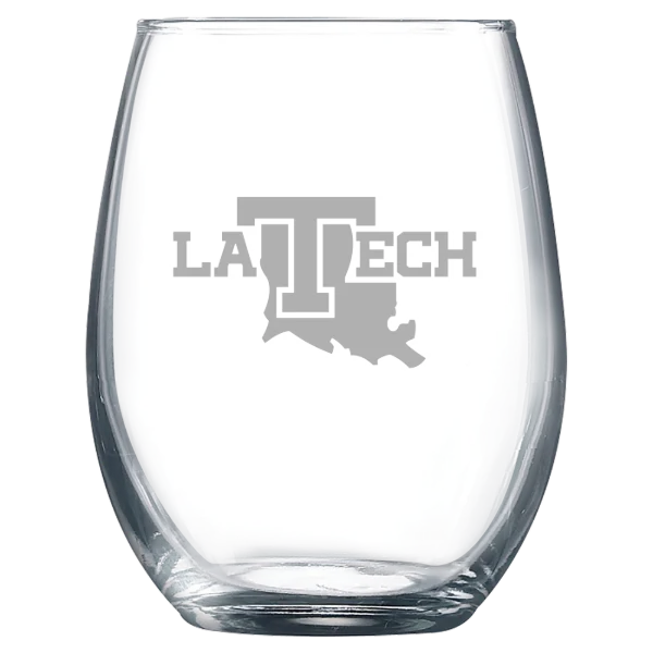 Louisiana Tech University Polar Camel 9 oz. Stemless Wine Glass