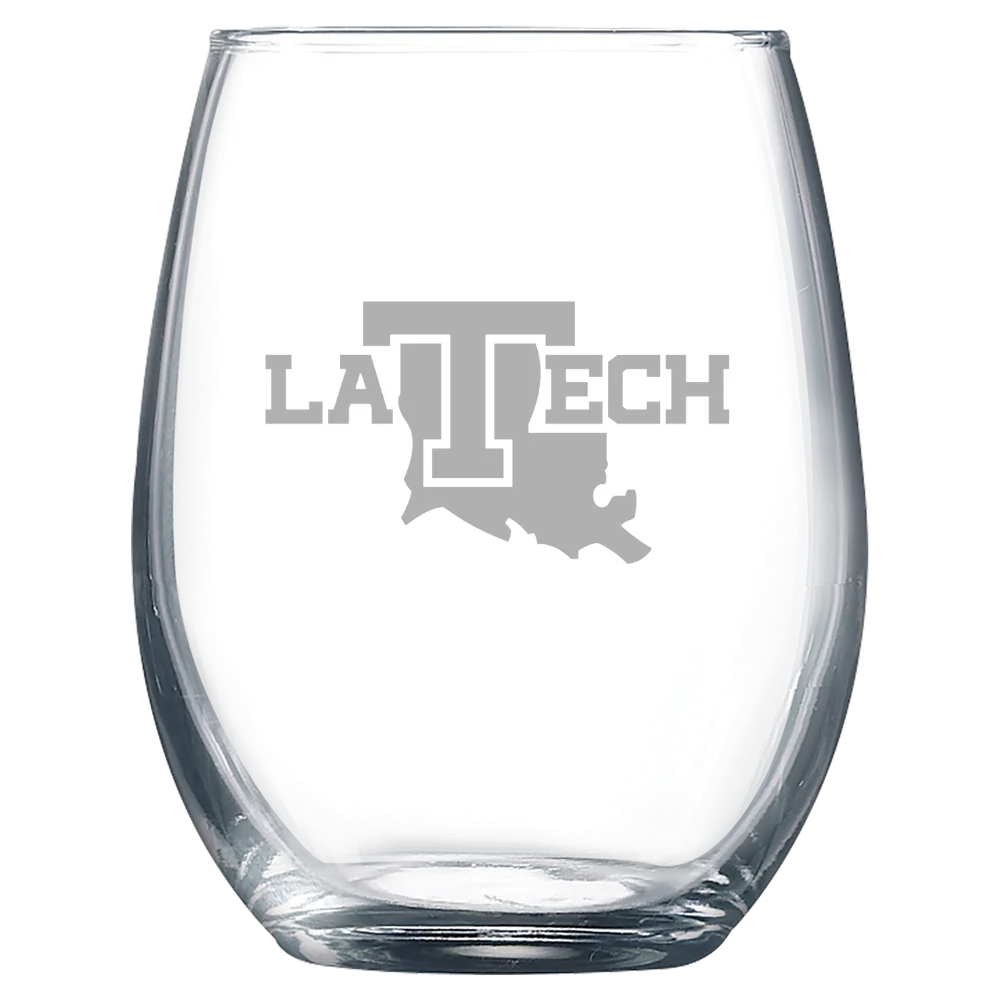 Louisiana Tech University Polar Camel 9 oz. Stemless Wine Glass