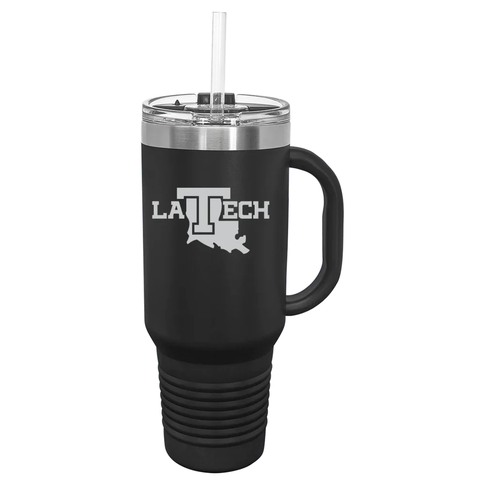 Louisiana Tech University Polar Camel 40 oz. Travel Mug with Snap Lid & Straw