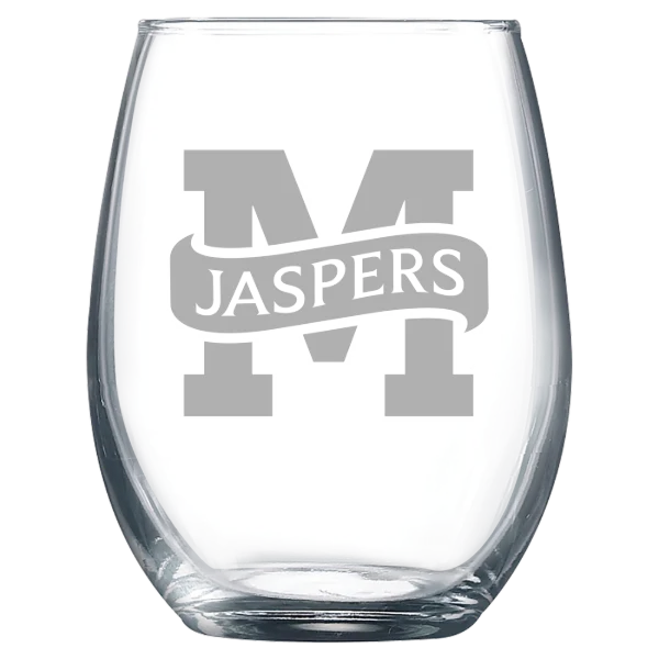 Manhattan University Polar Camel 9 oz. Stemless Wine Glass