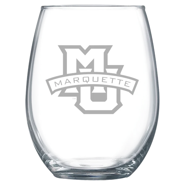 Marquette University Polar Camel 15 oz. Stemless Wine Glass
