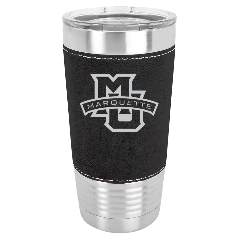 Marquette University Polar Camel 20 oz. Leatherette Grip Tumbler with Standard Lid