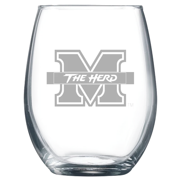 Marshall University Polar Camel 9 oz. Stemless Wine Glass