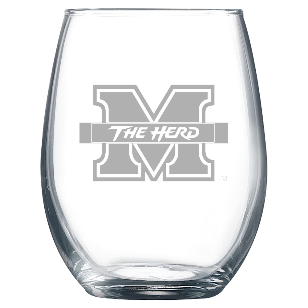 Marshall University Polar Camel 9 oz. Stemless Wine Glass