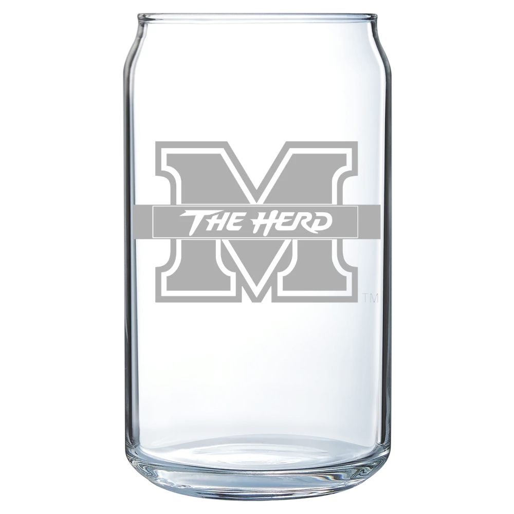 Marshall University Polar Camel 16 oz. Can Glass