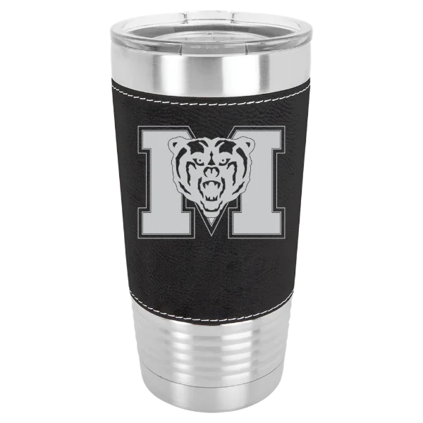 Mercer University Polar Camel 20 oz. Leatherette Grip Tumbler with Standard Lid