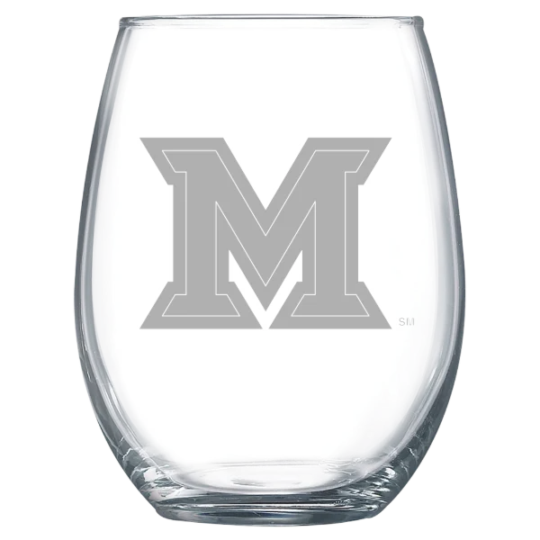 Miami University (Ohio) Polar Camel 15 oz. Stemless Wine Glass
