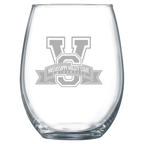Mississippi Valley State University Polar Camel 15 oz. Stemless Wine Glass