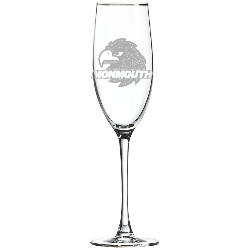 Monmouth University Polar Camel 8 oz. Champagne Flute