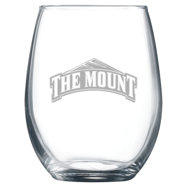 Mount St. Mary's University Polar Camel 9 oz. Stemless Wine Glass
